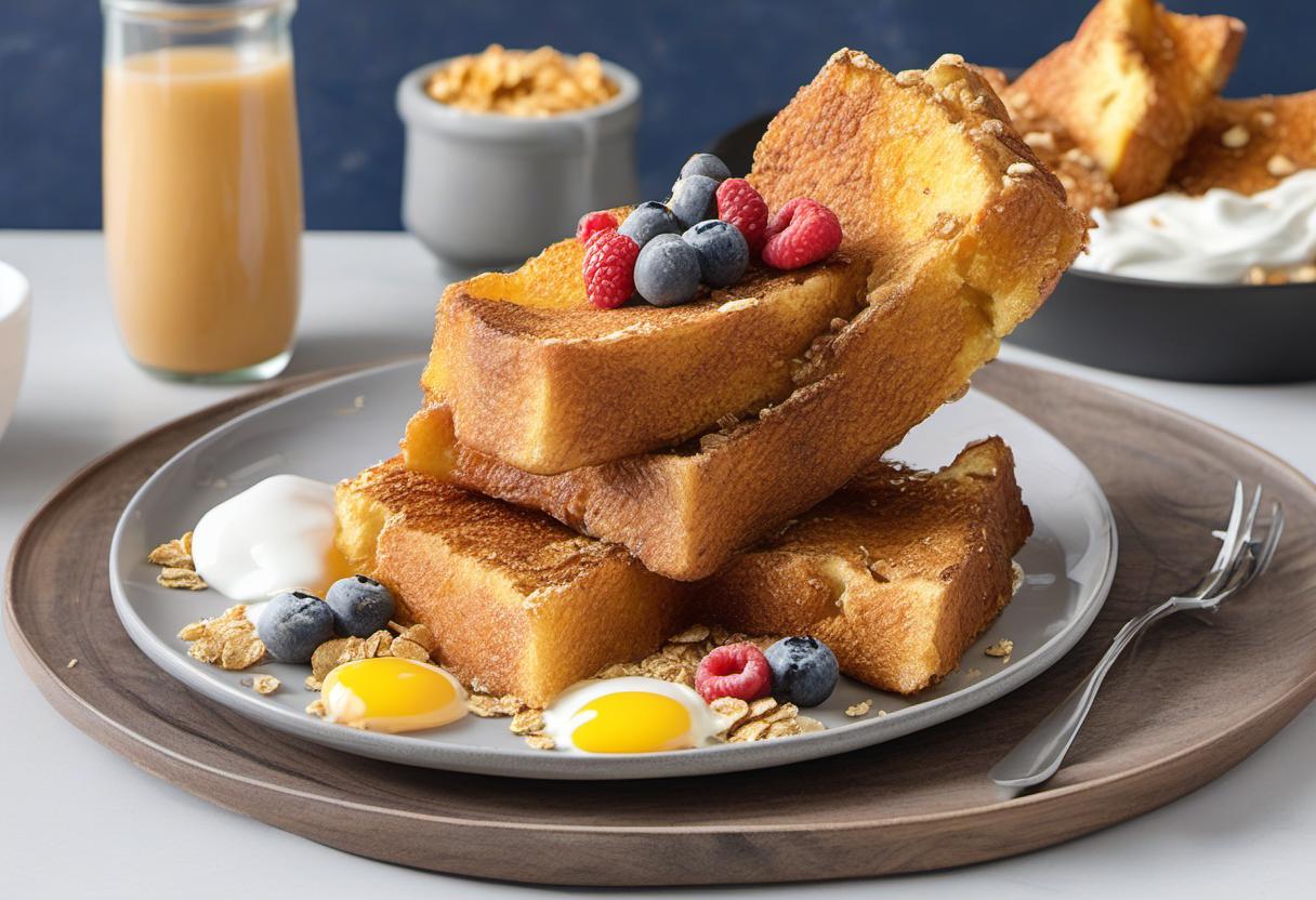 Image showing the final output answering the question: How do I prepare cereal French toast.