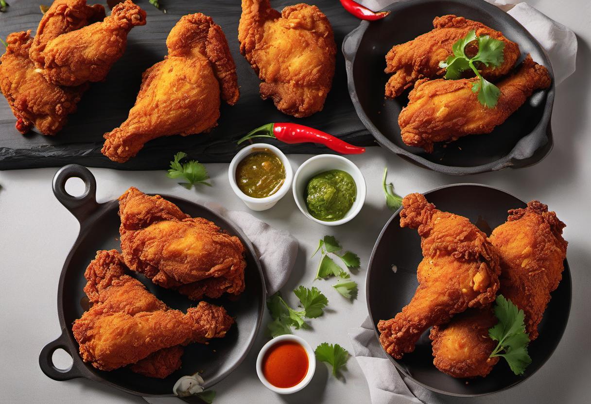 Image showing the final output answering the question: How do I make spicy fried chicken.
