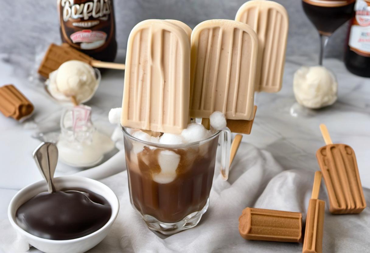 Image showing the final output answering the question: How do I make a Root Beer Float Popsicle.