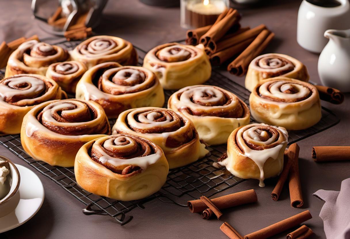 Image showing the final output answering the question: How do I bake cinnamon rolls.
