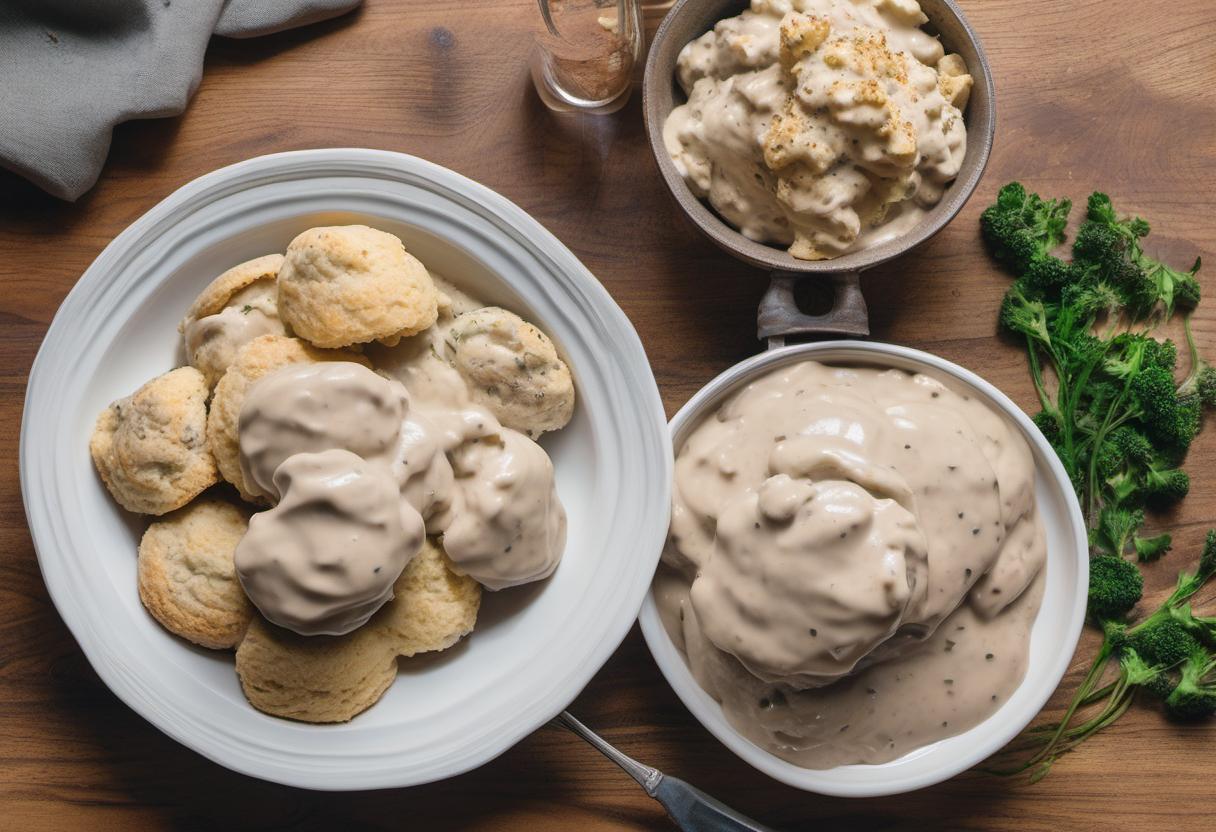 Image showing the final output answering the question: How do I create vegan biscuits and gravy.