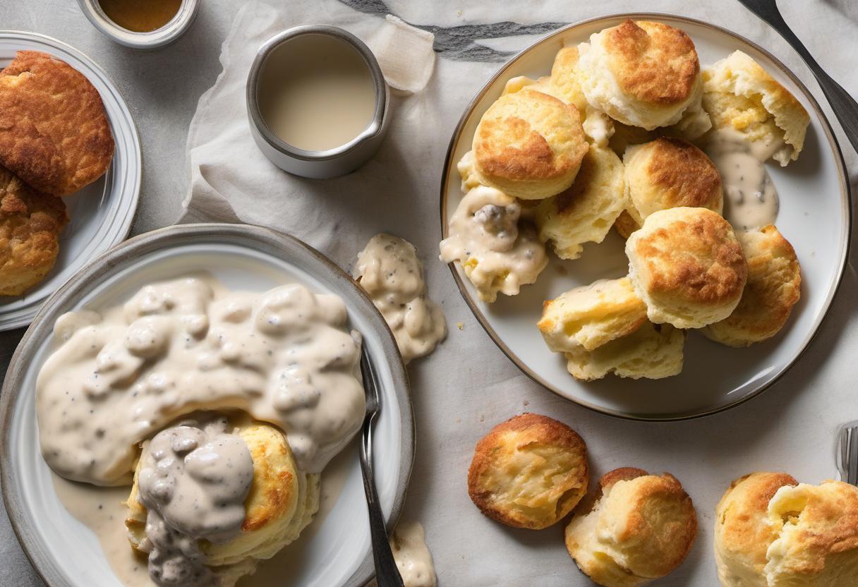 Image showing the final output answering the question: How do I make gluten-free biscuits and gravy.