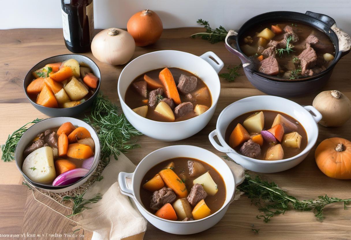 Image showing the final output answering the question: How do I make a quick  easy Beef Stew with Root Vegetables.