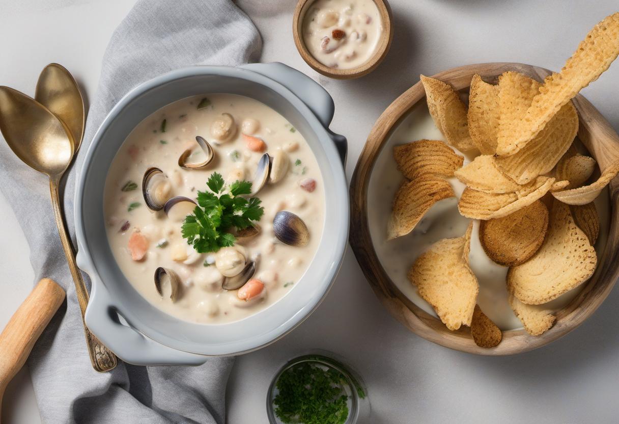 Image showing the final output answering the question: How do I make vegan Clam Chowder.
