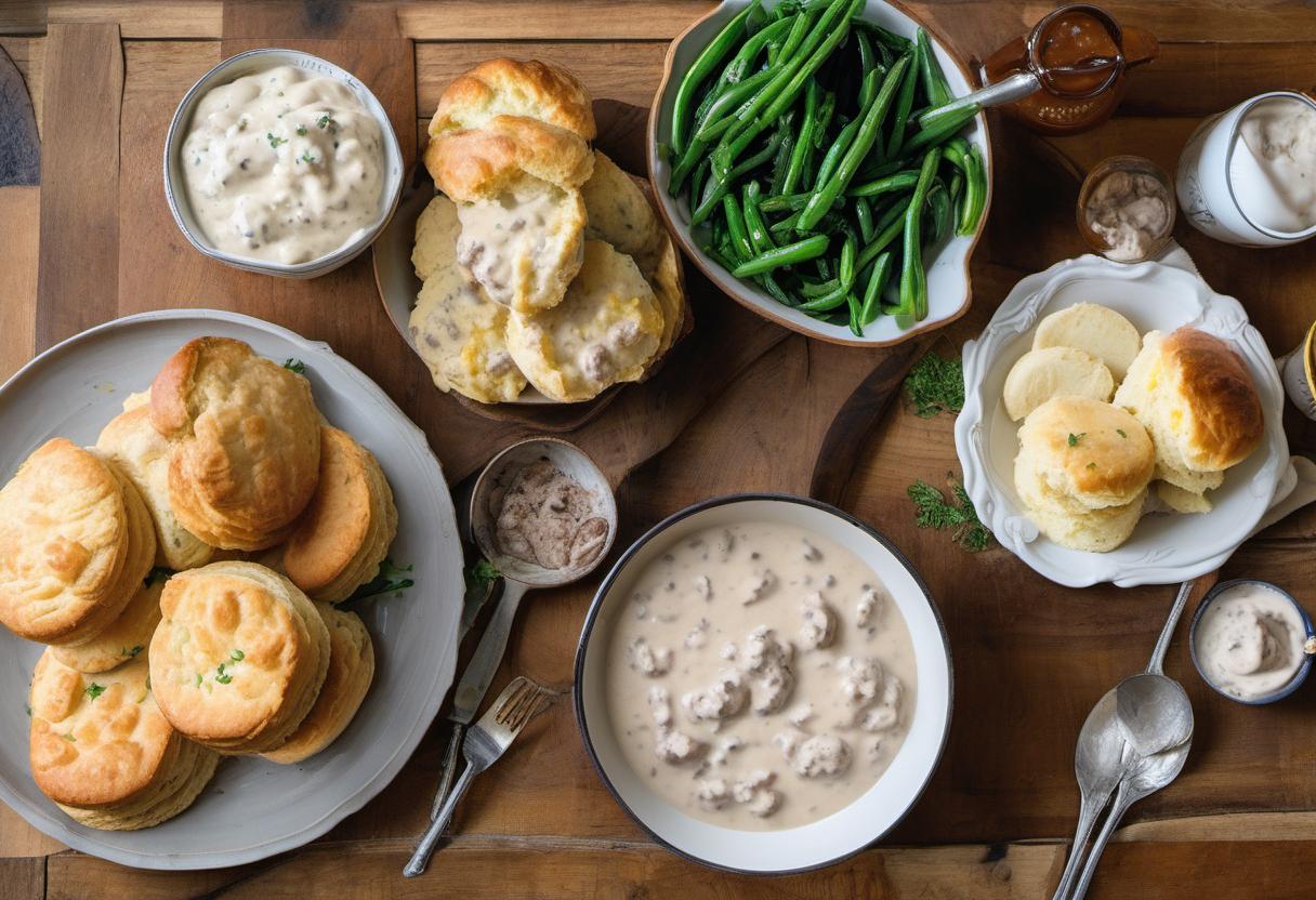 Image showing the final output answering the question: How do I make the perfect Sausage Gravy and Biscuits.