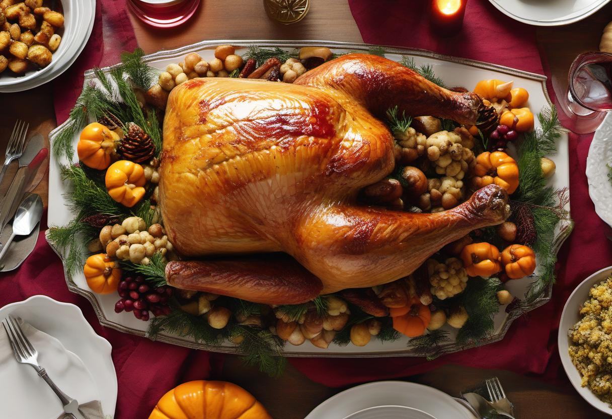 Image showing the final output answering the question: How do I create a delicious vegetarian Roast Turkey with Stuffing.