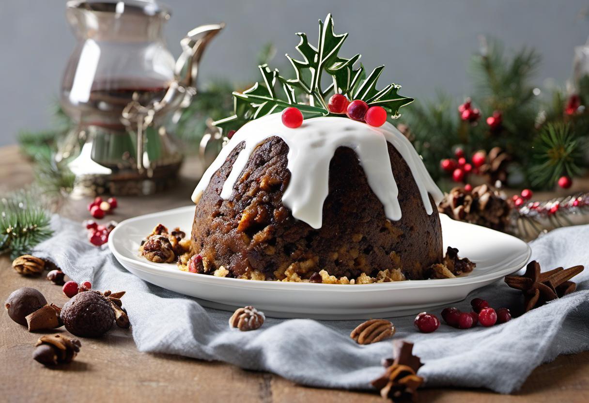Image showing the final output answering the question: How do I make a quick and easy Christmas Pudding.