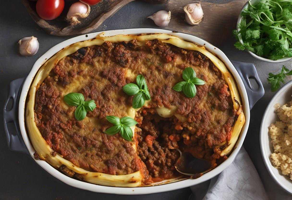 Image showing the final output answering the question: How do I create a vegetarian twist on Moussaka.