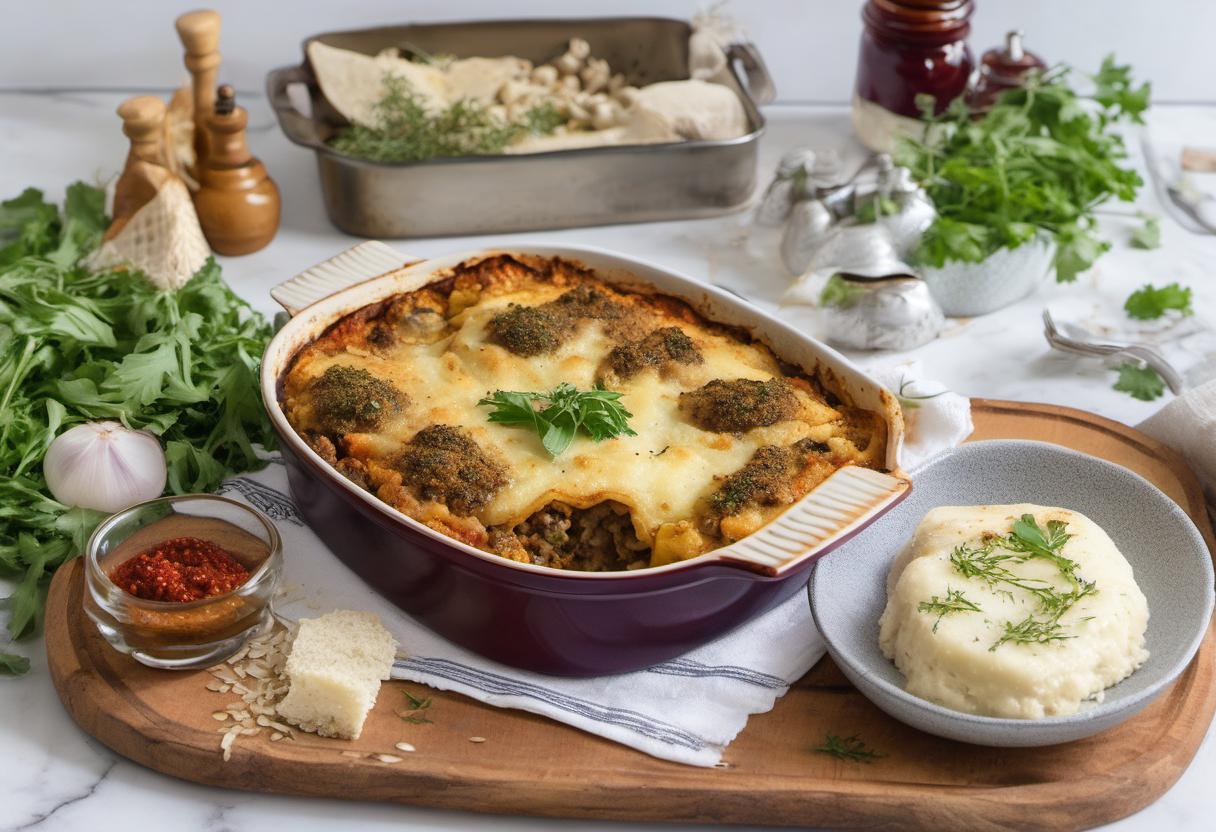 Image showing the final output answering the question: How do I elevate my Moussaka with a Mediterranean twist.
