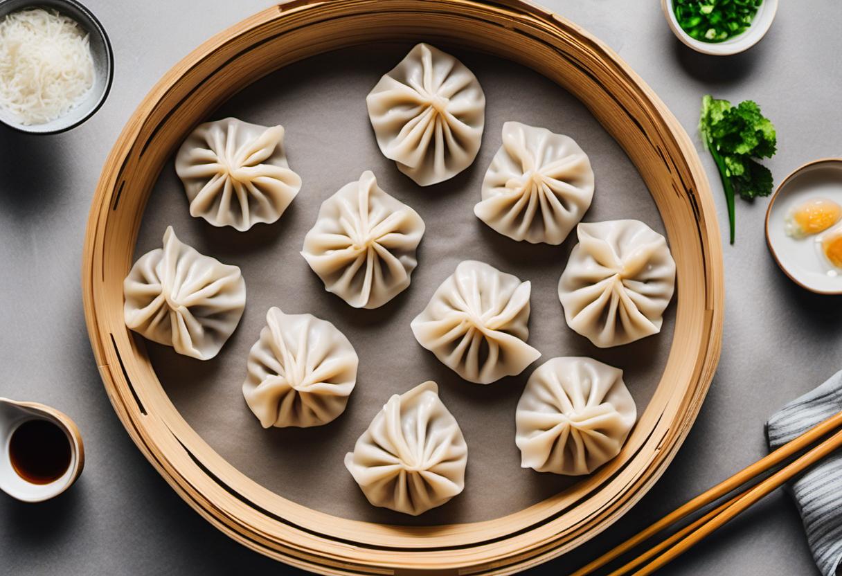 Image showing the final output answering the question: How do I make homemade Dim Sum dumplings.