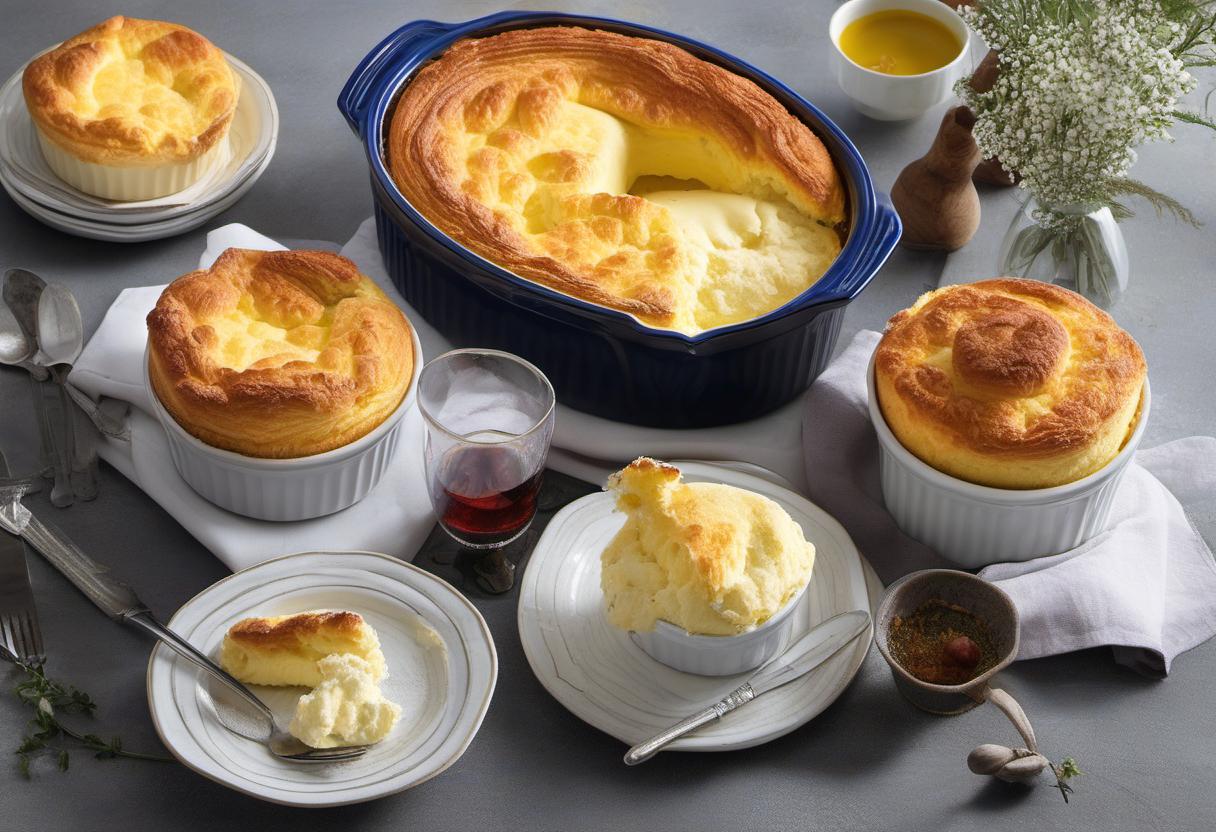 Image showing the final output answering the question: How do I make a classic cheese soufflé.