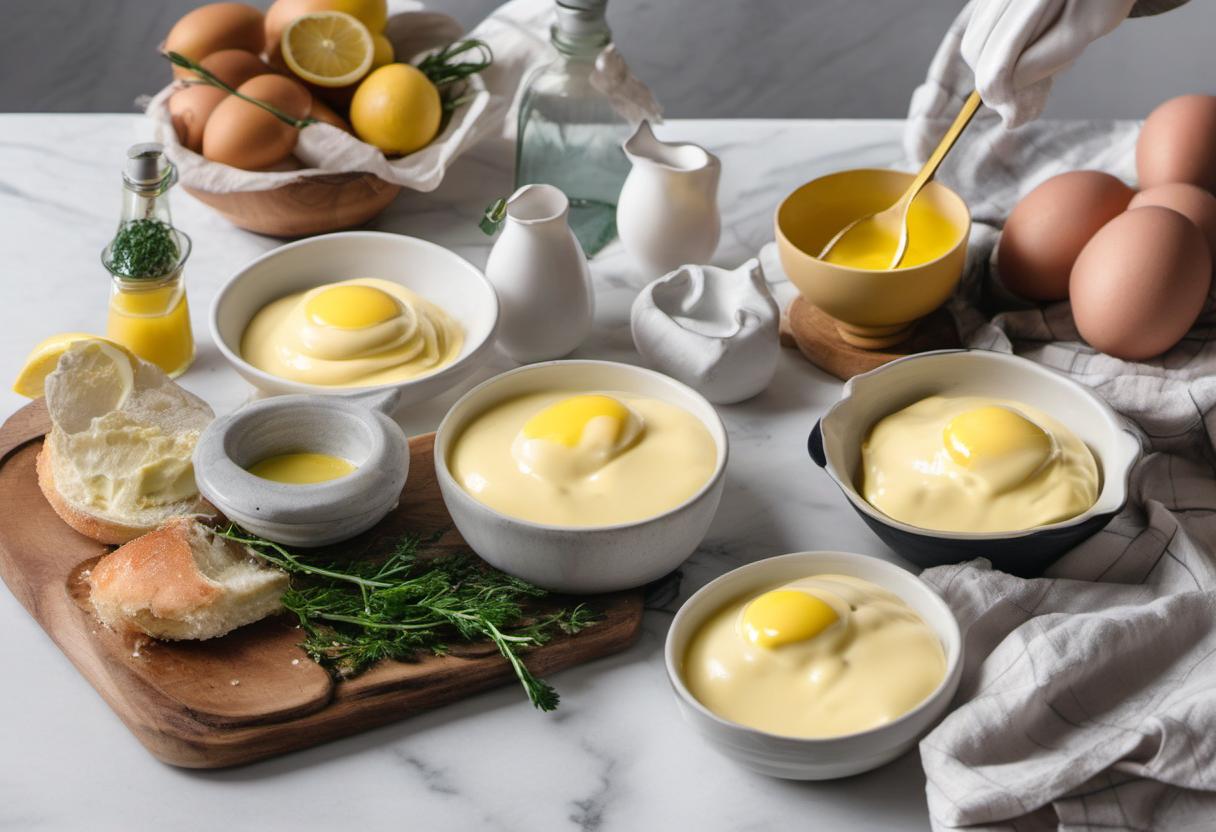 Image showing the final output answering the question: How do I whip up a creamy and tangy Hollandaise Sauce from scratch.