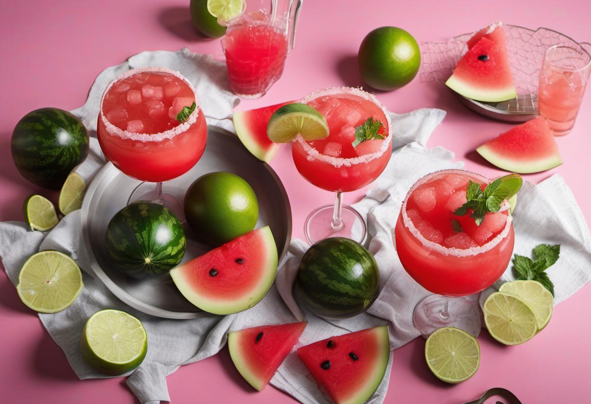 Image showing the final output answering the question: How do I create a festive Watermelon Margarita.