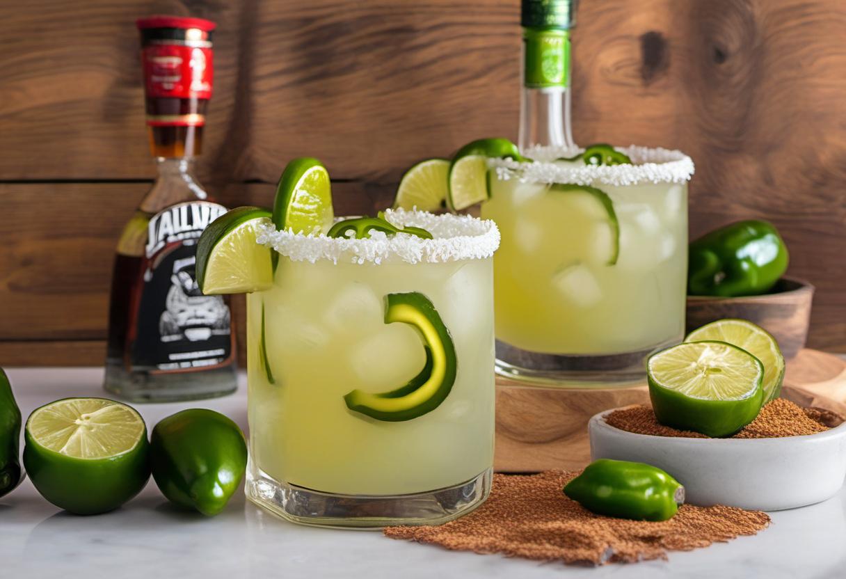Image showing the final output answering the question: How do I mix up a spicy Jalapeno Margarita.