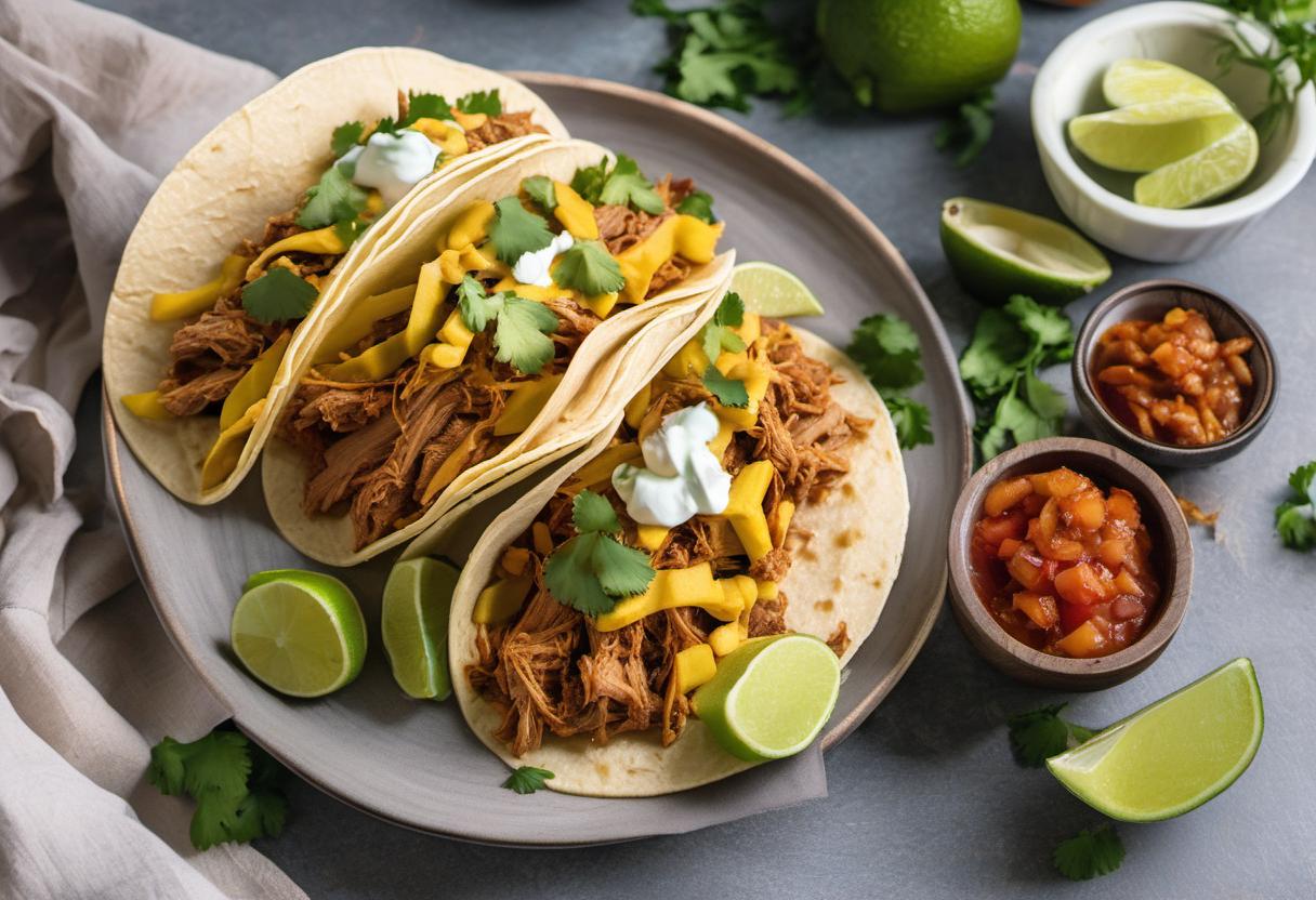 Image showing the final output answering the question: How do I make Jackfruit Pulled Pork Tacos.