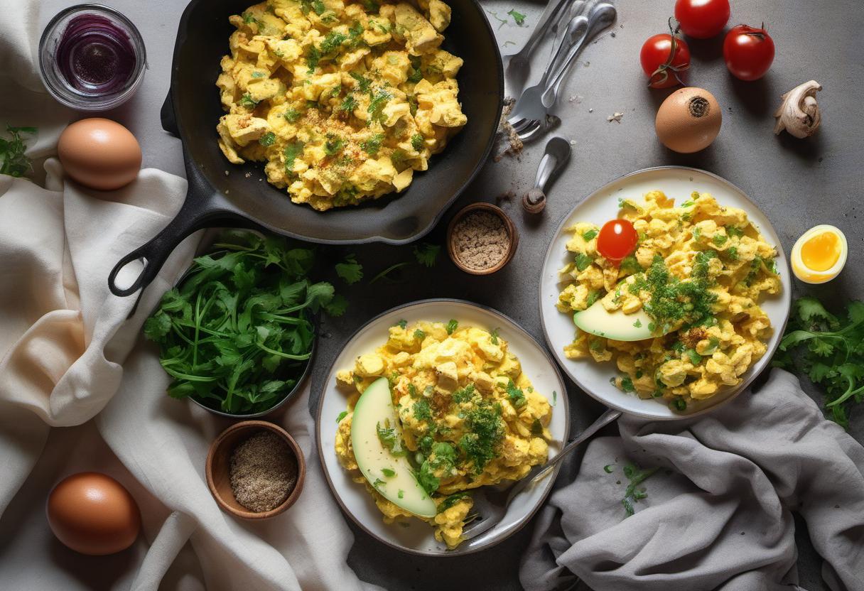 Image showing the final output answering the question: How do I whip up Vegan Scrambled Eggs using Tofu.