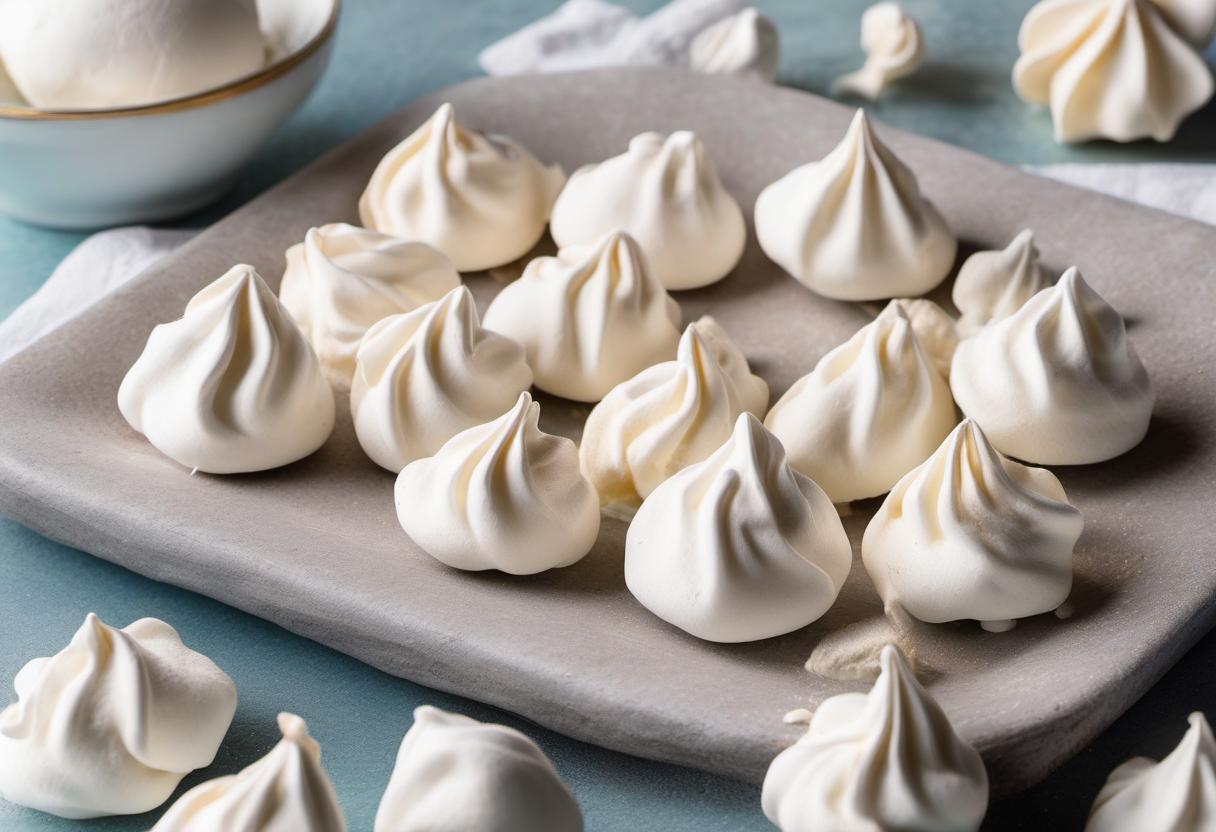 Image showing the final output answering the question: How do I make Aquafaba Meringue Kisses.