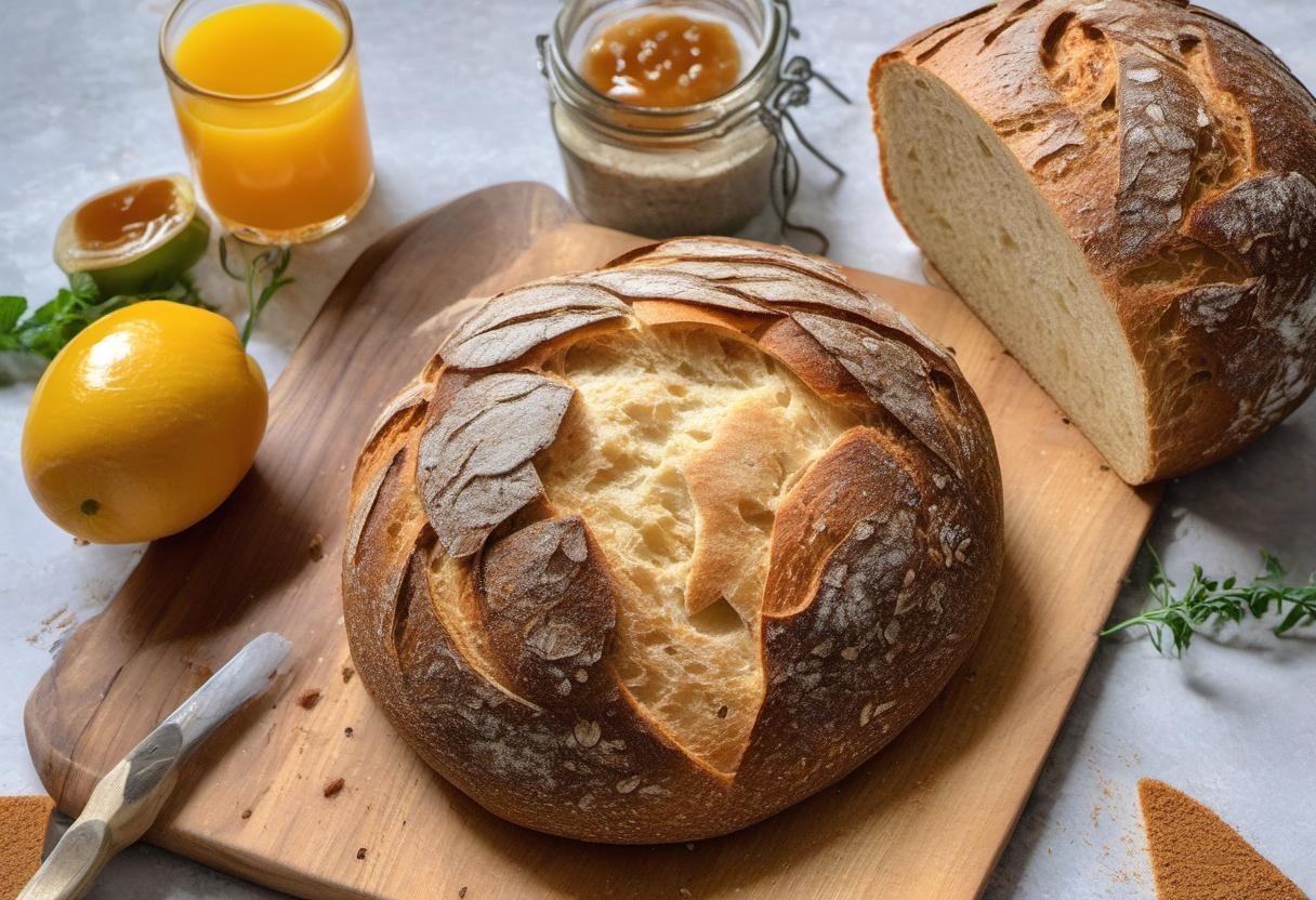 Image showing the final output answering the question: How do I make a tangy sourdough bread.