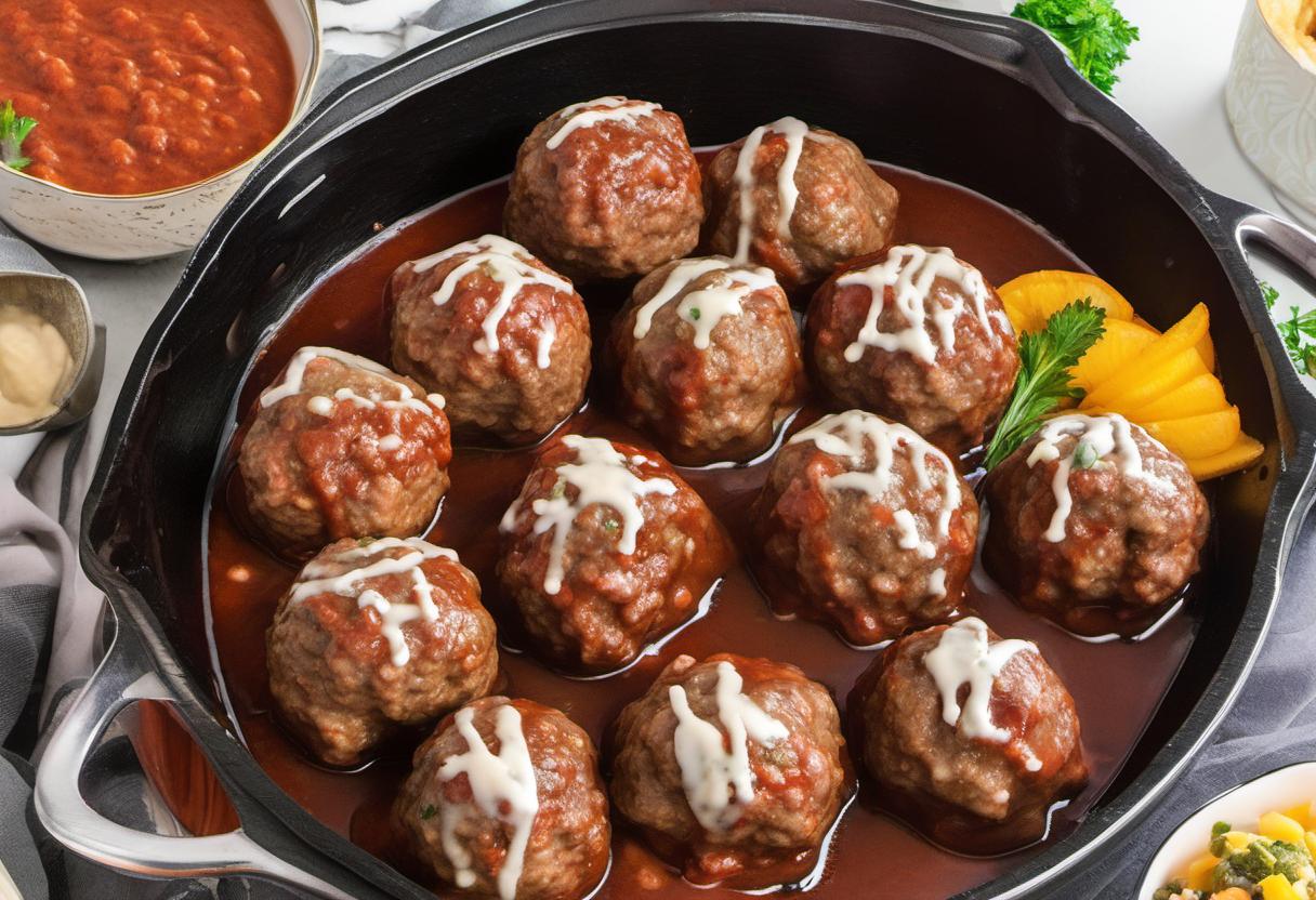 Image showing the final output answering the question: How do I prepare Cannonball Meatballs with a twist.