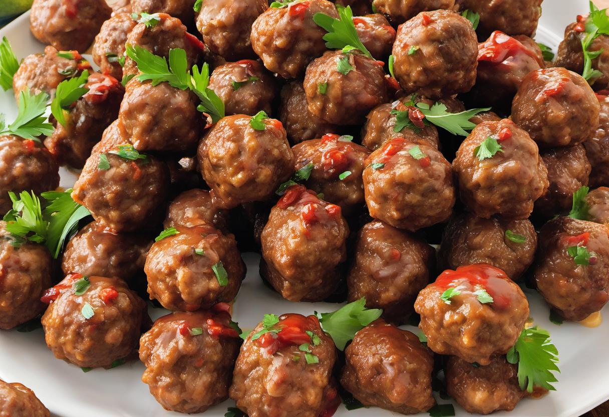 Image showing the final output answering the question: How do I create a party platter with Cannonball Meatballs.