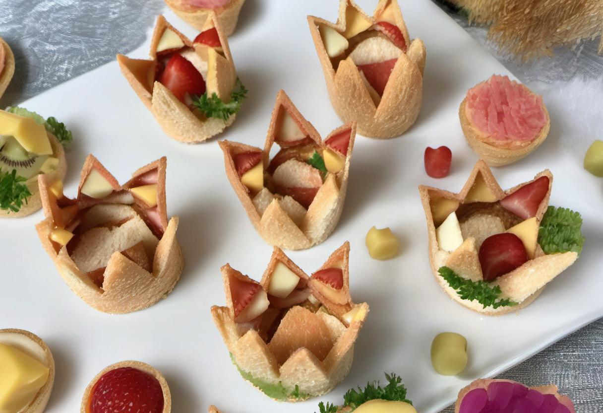 Image showing the final output answering the question: How do I make Crown Shaped Mini Sandwiches.