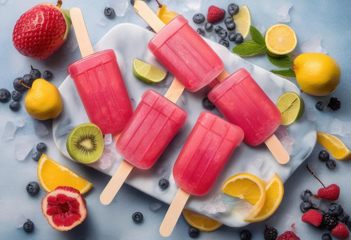 Image showing the final output answering the question: How do I create Enchanted Fruit Punch popsicles.