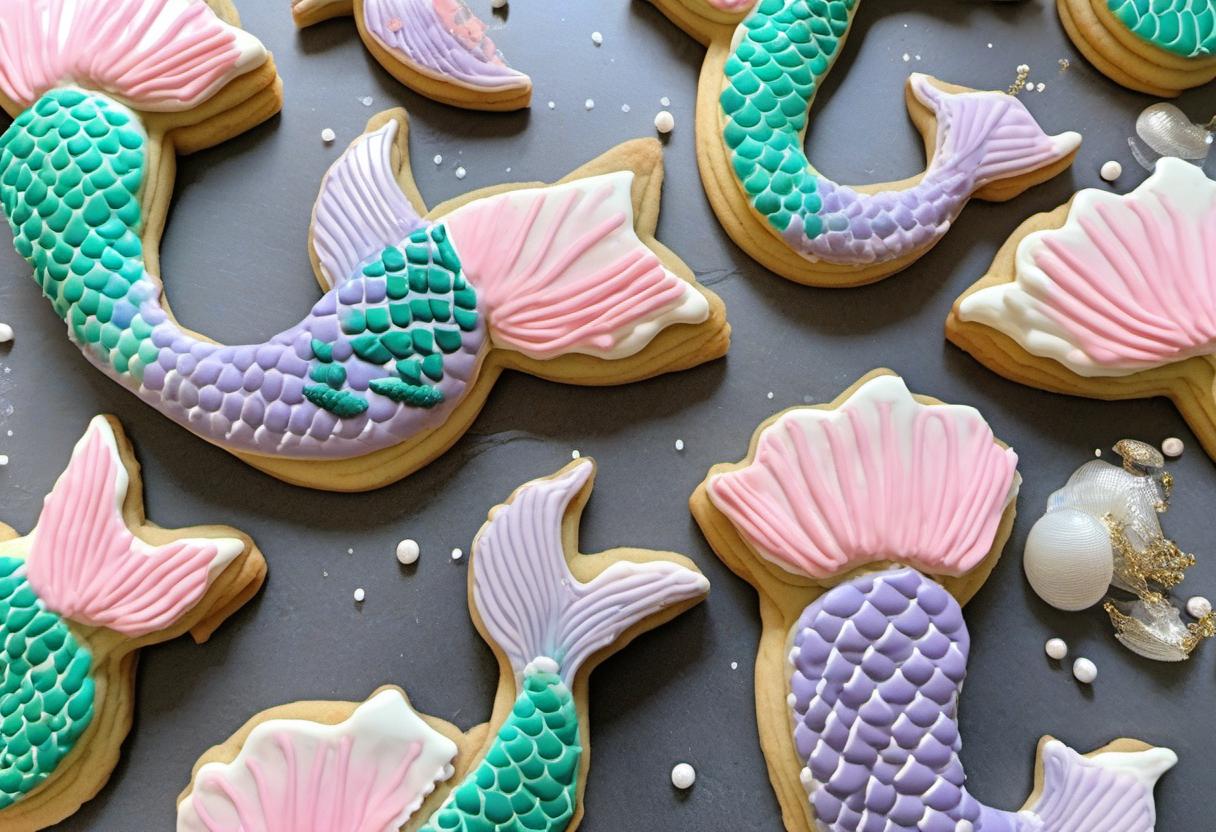 Image showing the final output answering the question: How do I decorate Mermaid Tail Cookies.