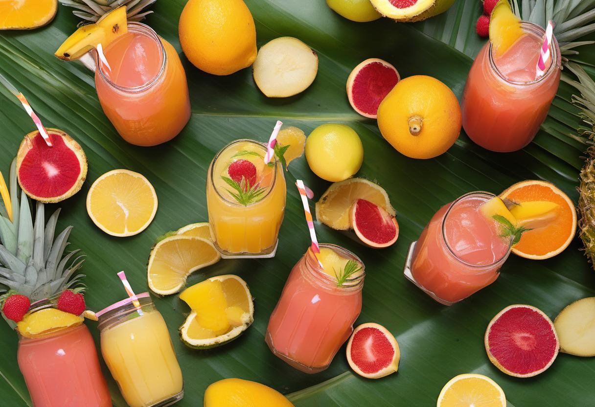 Image showing the final output answering the question: How do I make a Tropical Fruit Punch.