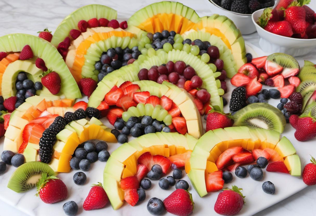 Image showing the final output answering the question: How do I make a Rainbow Fruit Platter.