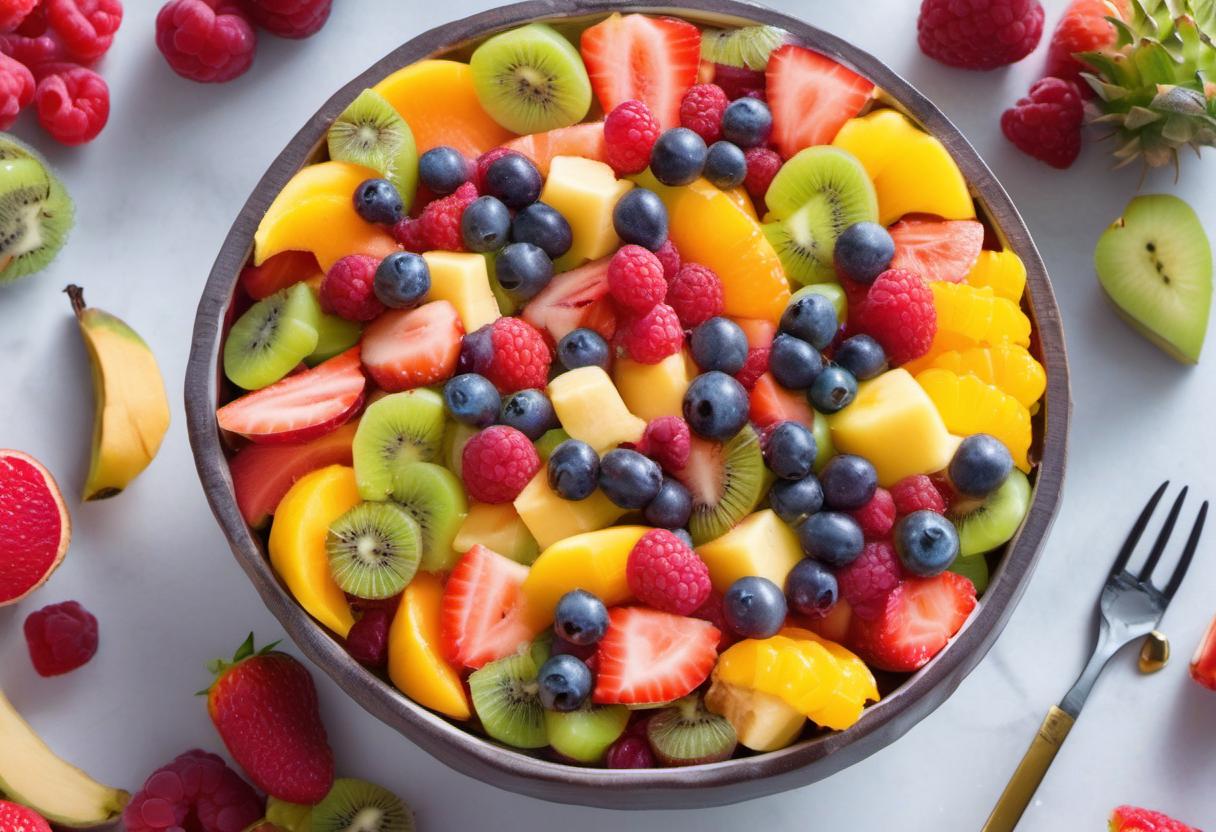 Image showing the final output answering the question: How do I create a magical Rainbow Fruit Salad.