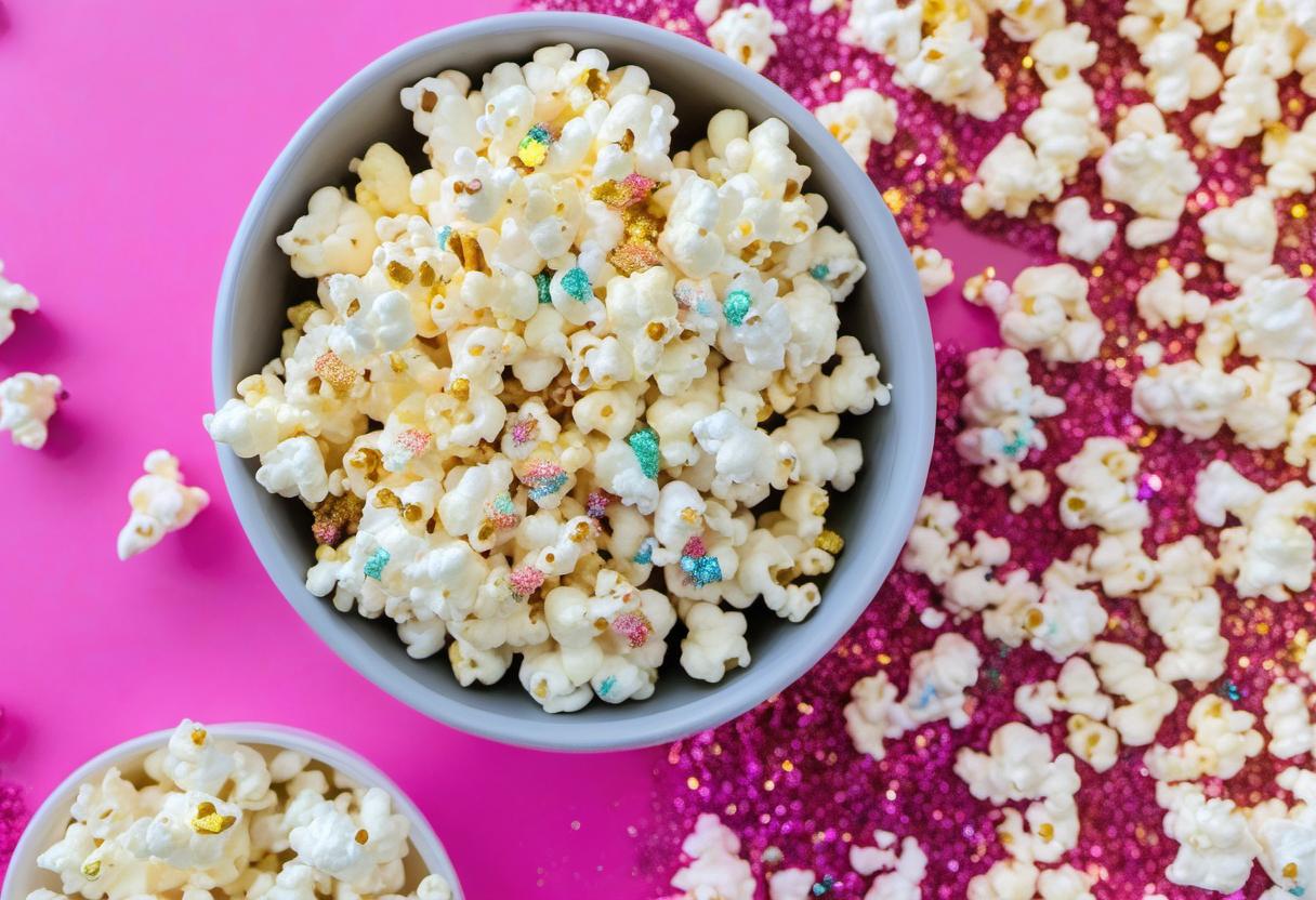 Image showing the final output answering the question: How do I make Fairy Dust Popcorn with edible glitter.