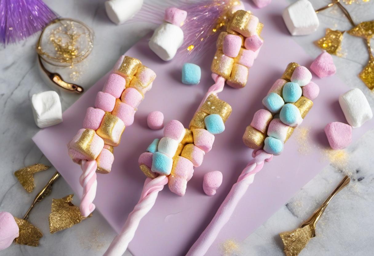 Image showing the final output answering the question: How do I craft Fairy Dust Marshmallow Wands.