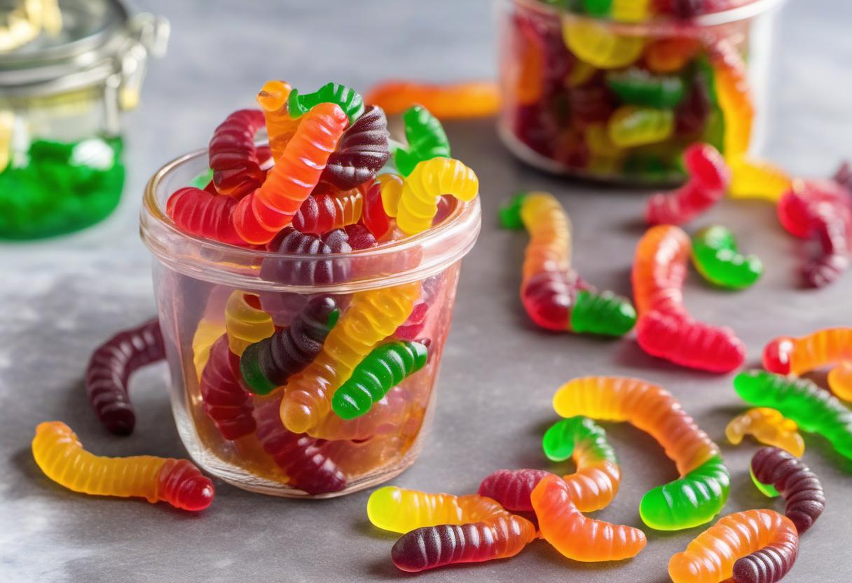 Image showing the final output answering the question: How do I make homemade gummy worms.