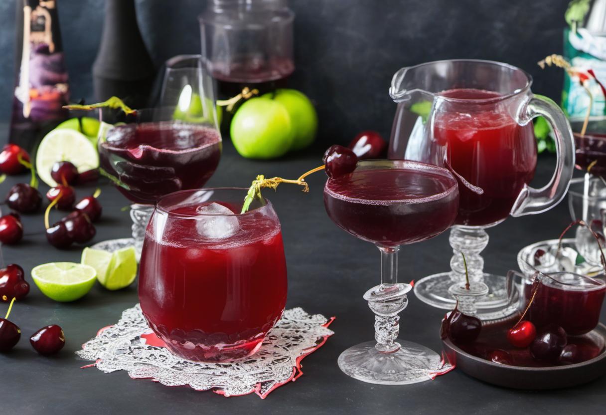 Image showing the final output answering the question: How do I make Vampire Blood Punch with Cherry Juice.