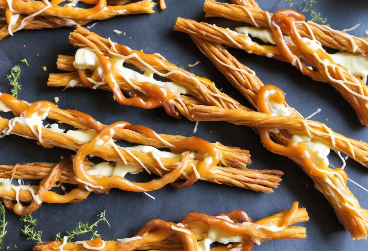 Image showing the final output answering the question: How do I cook Broomstick Cheese Stick appetizers.