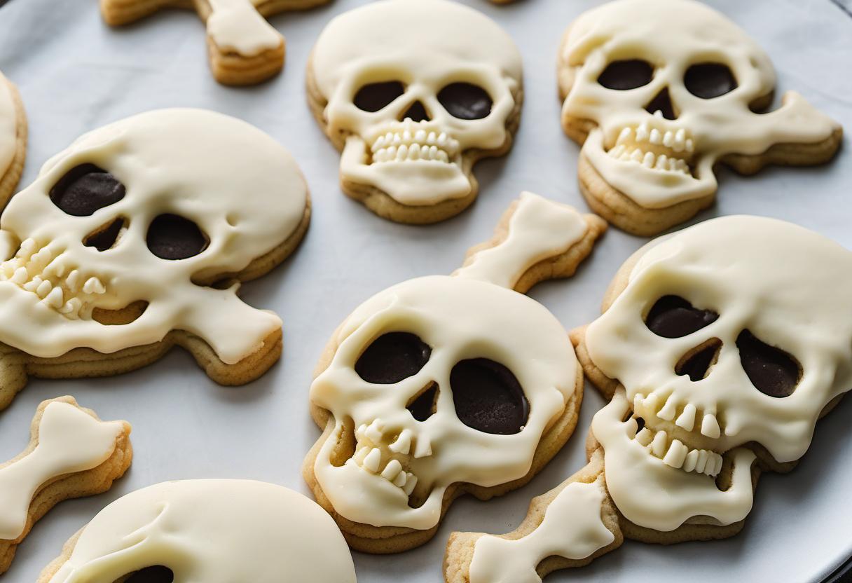 Image showing the final output answering the question: How do I create creepy skull-shaped sugar cookies.