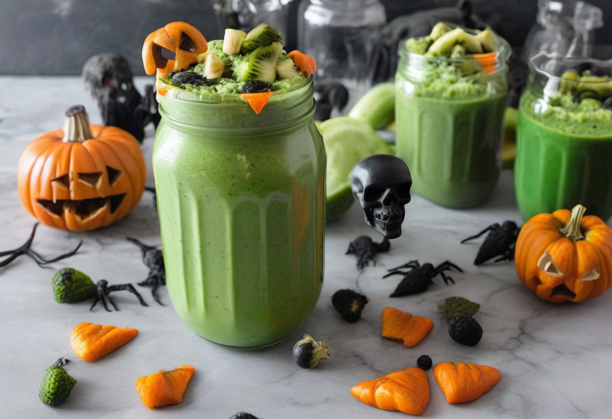 Image showing the final output answering the question: How do I make a Ghouls Green Smoothie.
