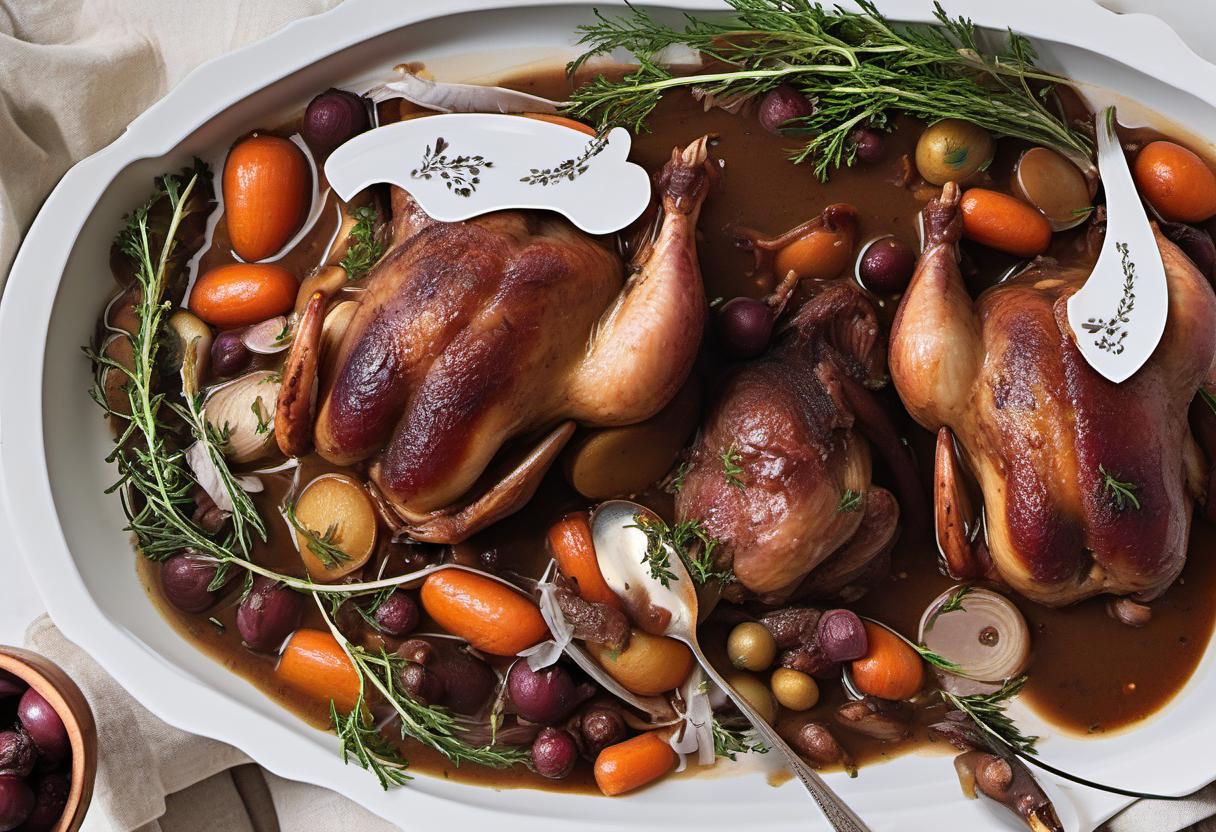 Image showing the final output answering the question: How do I infuse Coq au Vin with a touch of spice.