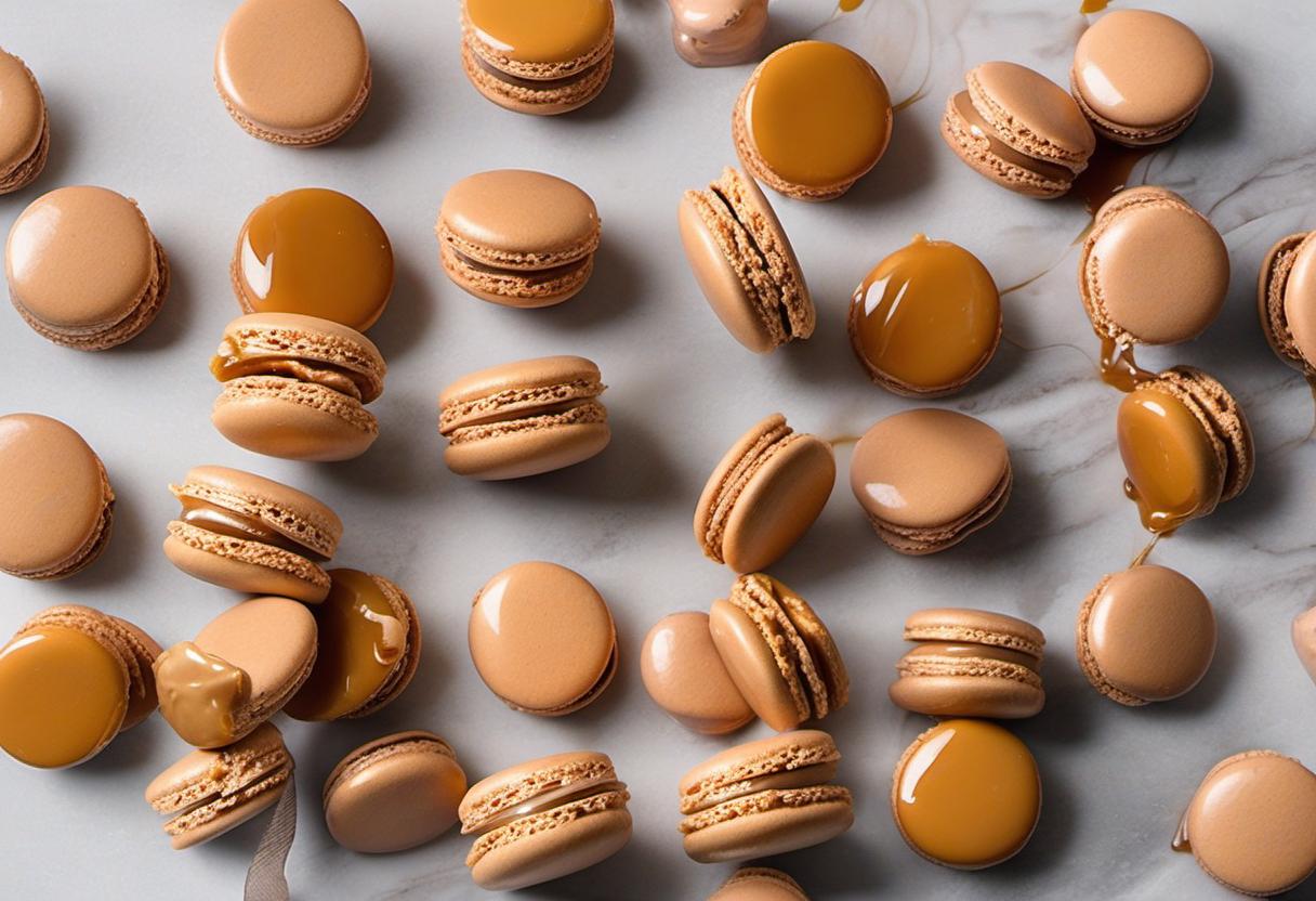 Image showing the final output answering the question: How do I create caramel macarons.