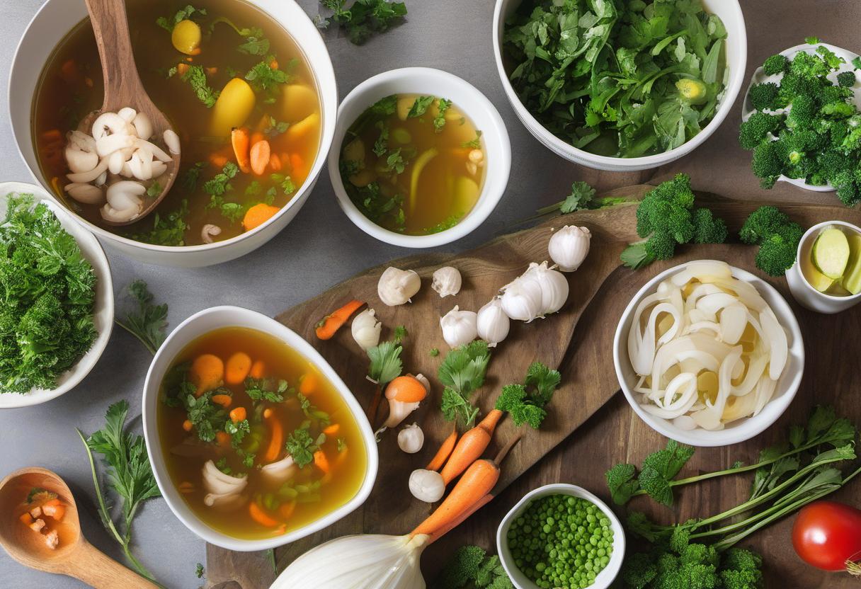 Image showing the final output answering the question: How do I prepare a vegetable broth.
