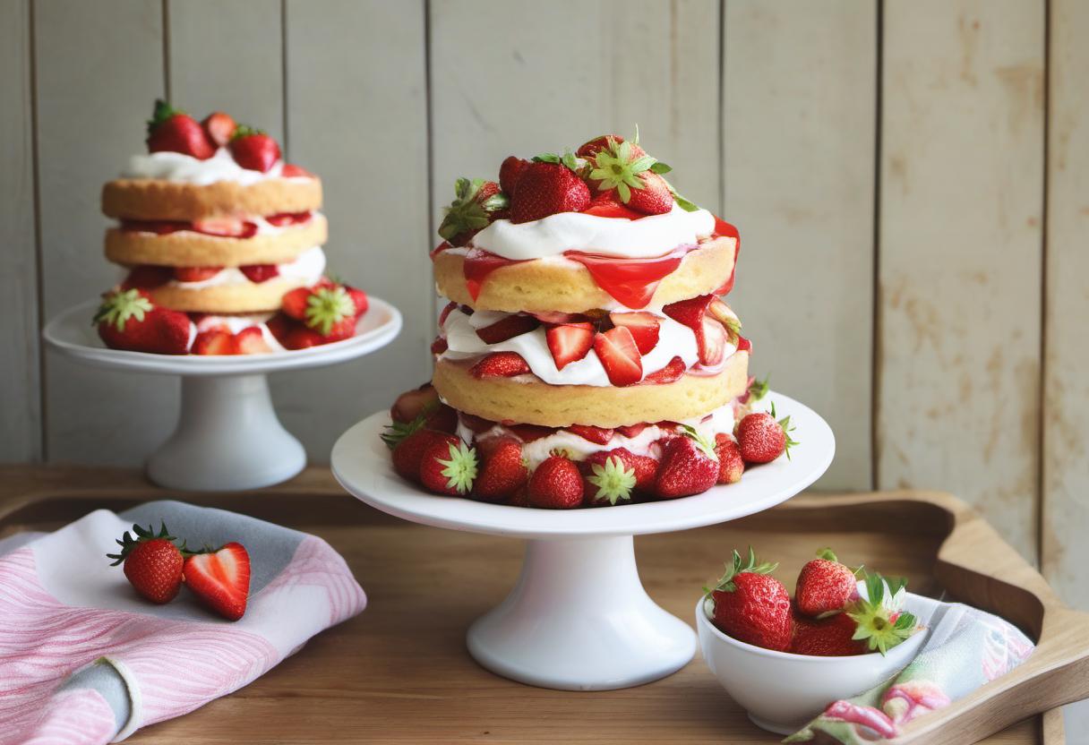 Image showing the final output answering the question: how do I bake a summery strawberry shortcake.
