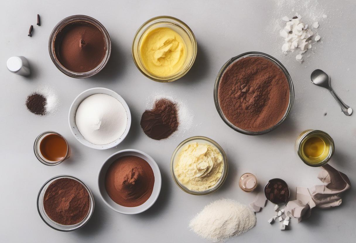 Items needed to answer the question, How do I make vegan brownies. Items include:  All-Purpose Flour  Cocoa Powder  Sugar  Baking Powder  Salt  Vegetable Oil  Unsweetened Applesauce  Vanilla Extract  Dairy-Free Chocolate Chips  Vegan Butter  Cooking Spray