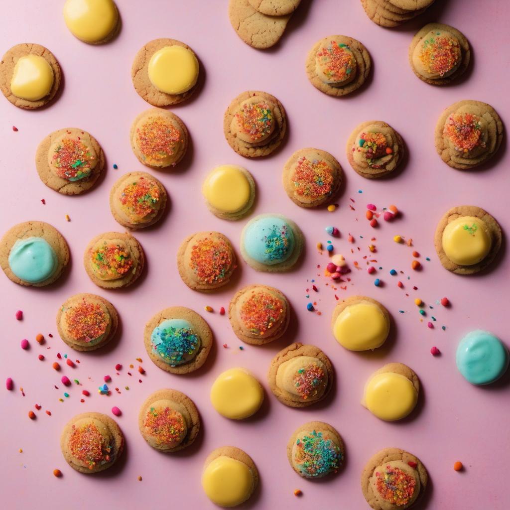 Items needed to answer the question, how do I make sorbet sandwiches. Items include:  Sorbet  Cookies  Sprinkles