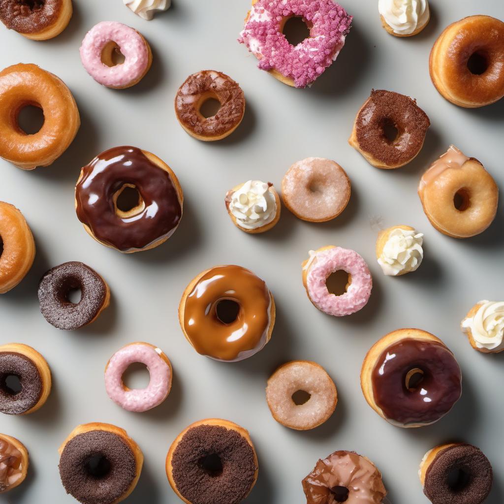 Items needed to answer the question, how do I decorate cronuts. Items include:  cronuts  frosting  toppings