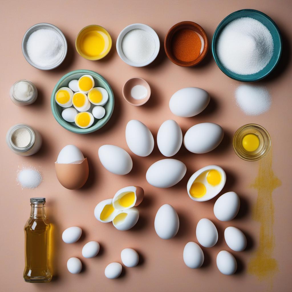 Items needed to answer the question, How do I prevent a soggy pavlova. Items include:  Eggs  eggs  sugar  cornstarch  vinegar