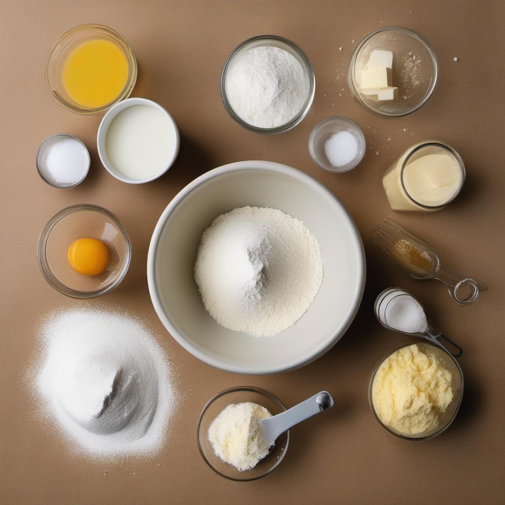 Items needed to answer the question, how do I achieve perfectly flaky croissants. Items include:  all-purpose flour  sugar  salt  instant yeast  whole milk  unsalted butter  egg