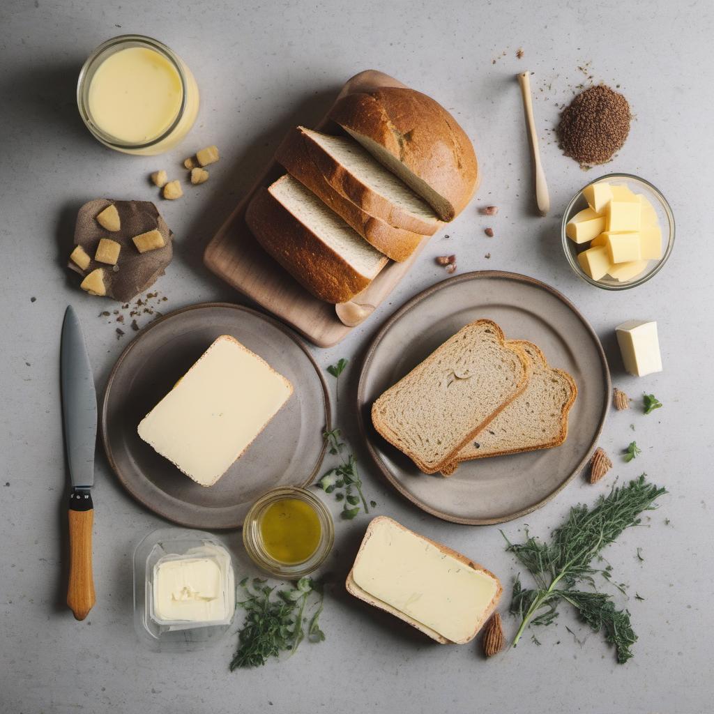 Items needed to answer the question, cook a vegan grilled cheese. Items include:  Vegan Bread  Vegan Butter  Vegan Cheese