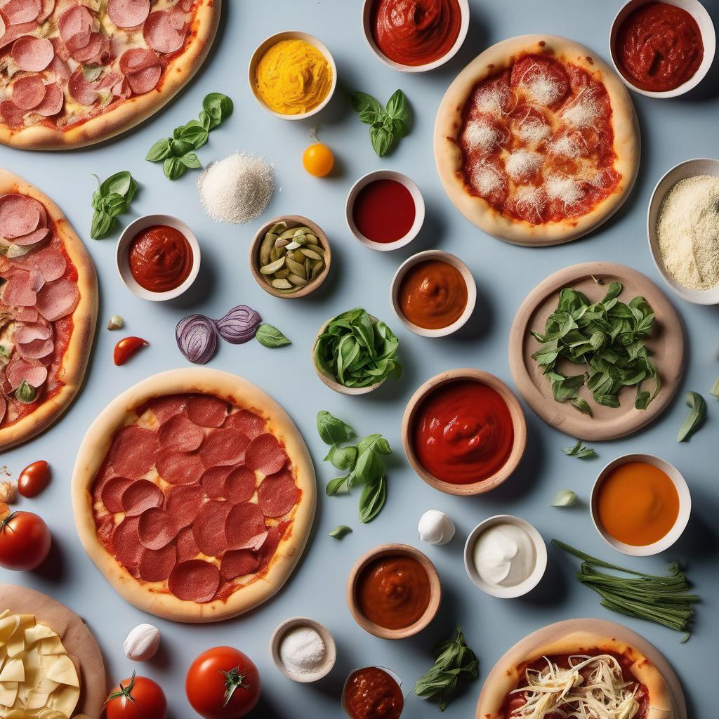 Items needed to answer the question, bake Rainbow Bagel Pizza. Items include:  Pizza Dough  Food Coloring  Pizza Toppings