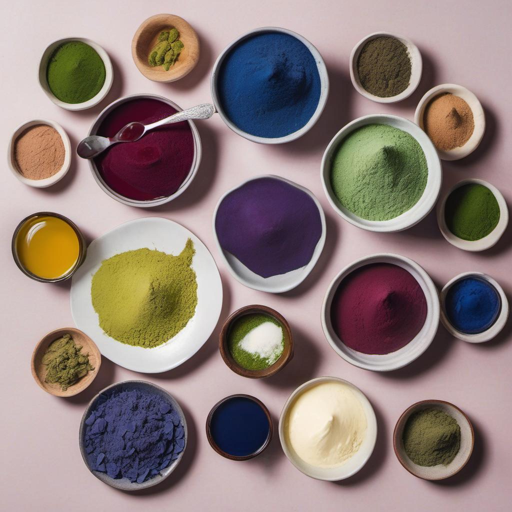 Items needed to answer the question, prepare a vegan-friendly Unicorn Latte. Items include:  butterfly pea flower powder  spirulina powder  beetroot powder  plant-based milk  maple syrup  vanilla extract