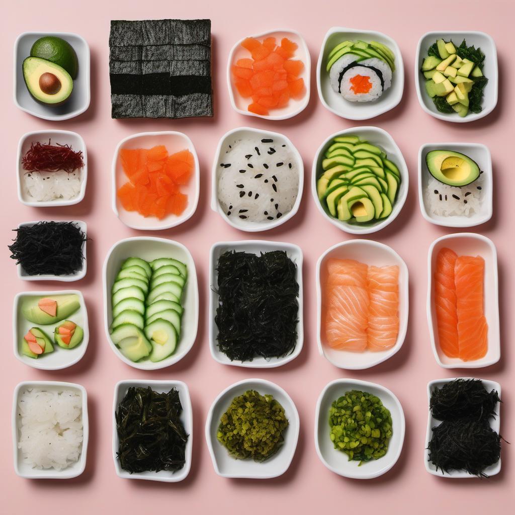Items needed to answer the question, prepare a magical unicorn sushi roll. Items include:  Sushi Rice  Nori (Seaweed)  Fresh Fish  Avocado  Cucumber  Colorful Vegetables